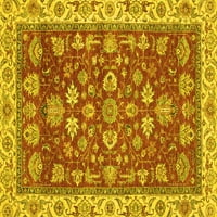 Ahgly Company Machine Wareable Indoor Square Oriental Yellow Traditional Area Cugs, 3 'квадрат