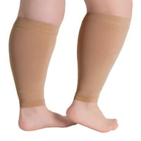 Aosijia големи и високи компресионни чорапи за жени и мъже Hg отворен пръст с широк теле - плюс размер на компресия Поддръжка на маркуча Широко теле за оток за възстановяване на болка сестри Beige, S