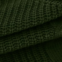 Abtel жени пуловер зимен топъл пуловер трикотаж джъмпер върхове дами свободни шезлонги плетен пуловери армия зелени XL