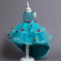 Одеерби момичета рокля бебе момичета дрехи деца рокля с дълъг ръкав принцеса рокля дълга рокля синьо