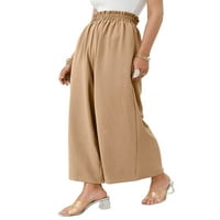 Nlife жени еластични панталони с висока талия с джобове