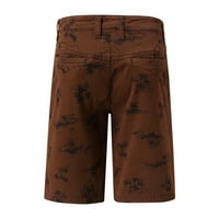 Rovga мъжки панталони Лято отпечатани ежедневни прави шорти бутон джобни товарни панталони свободни панталони за ежедневни панталони