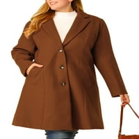 Уникални изгодни дамски плюс палта елегантни назъбени Ревера Единична гърди Тренч палто