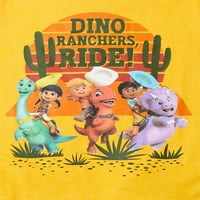 Дино Ранчо бебе и малко дете момче Графичен тениска и плетени шорти комплект, 2-парче, размери 12м-5т