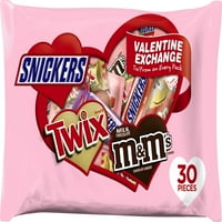 & М, Сникърс и тви Валентин обмен забавно размер бонбони разнообразие ми 16.1-Унция 30-Брой