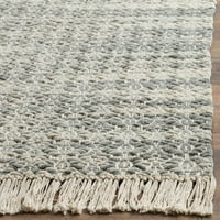 Бостън Делмар Геометричен сплетен памучен килим, сива слонова кост, 3 '5'