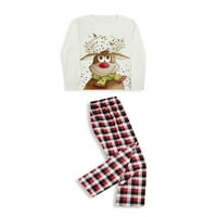 Wsevypo съвпадение на семейни пижами комплекти Коледа PJ's Holiday Christmay Deer Printwear с панталони с кари