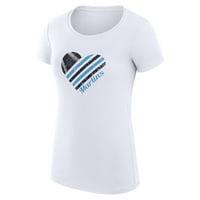Женски G-III 4her от Carl Banks White Miami Marlins Heart Graphic Fitted Thrish
