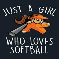 Просто едно момиче, което обича софтбол: софтбол дневник за момичета, облицована тетрадка за водене на бележки и водене на дневник, софтбол подарък за дъщеря