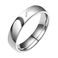 Xinqinghao бижута проста половина праскова от неръждаема стомана двойка пръстен титаниев стоманен двойка размер на пръстена j