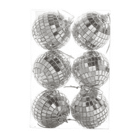 Сребърно диско отразяващо огледално коледни топки, лесни за окачване за Коледа, сватба, парти декорация -
