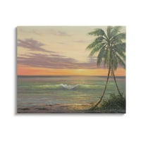 Тропически Океански Вълни Плаж Крайбрежен Живопис Галерия Увити Платно Печат Стена Изкуство