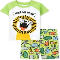 Детски кът бебе и малко дете момче здраво прилепнали пижама с къс ръкав и къси панталони, размери 0-6т