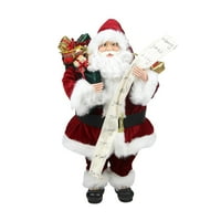 24 постоянен Дядо Коледа с палав или хубав списък и чанта на подаръци Коледа фигура