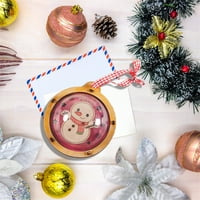хиригин Коледа дървени висящи украшение, Сладък кръг висулка декор подарък за деца възрастни