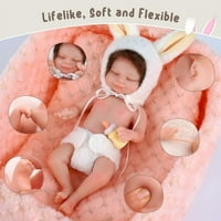 6 Реалистични Бебешки Подаръци Бебе Преродено Новородено Бебе Играчка Спяща Кукла Бебе Придружава Играчки Бели Ембриони Кукла За Тяло