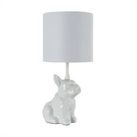 Вашата зона бяла керамика Бостън Териер настолна лампа с крушка