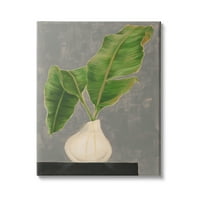 Ступел индустрии тропически растителни листа Двойка съвременна настолна Живопис, 40, дизайн от Дженифър Голдбергер 