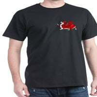 Кафепрес - Червена Коргонска Обикновена Тъмна Тениска- Памучна Тениска