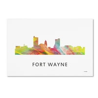 Търговска марка изобразително изкуство 'Форт Уейн Индиана Скайлайн Сб-1' платно изкуство от Марлийн Уотсън