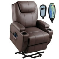 Lacoo Power Lift Recliner с масаж и топлина, кафява кожа от FAU