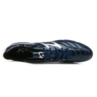 Wooblow Boys Wear-устойчиви кръгли пръсти за тренировки футболни обувки на открито неплъзгащи се атлетически спорт удобна футболна обувка тъмносини къси чисти 12c