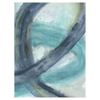 Арт Галерия шедьоври Аква пътеки от Хаден спот абстрактно синьо платно Арт Принт