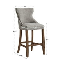 Уестън дом Кларис бар стол, сив, комплект от 2