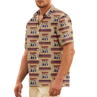 4 юли Мъжки хавайска риза САЩ Национален флаг Графична риза Облекло облекло 3d Пент на открито ежедневно късо ръкав моден комфорт