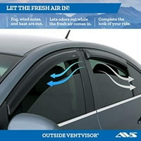 Автоматичен Ventshade Оригинален страничен прозорец Deflector Deflection Dark, 4-части комплект съвместим с 2010- Mazda 3