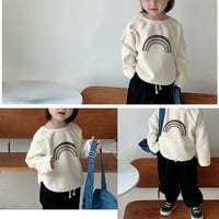 Малко дете бебе момче момиче есенни дрехи вафла плета дълъг ръкав пуловер екипаж суитчър Пуловери 6м-7т