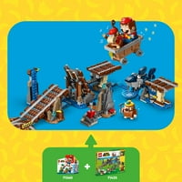 Super Mario Diddy Kong's Mine Cart Set Set 71425, колекционерска строителна играчка с тухлена построена фънки конг фигура, комплект за подарък Super Mario за деца на възраст 8- За да се комбинира със стартов курс