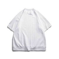 Pedort Mens рокли ризи плюс размер мъже памучна тениска насипна голяма висока къса ръкав леки тениски бели, 3xl