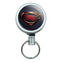 Филм на Justice League Superman Logo Heavy Duty Metal прибиращ се барабан ID ID Код за ключ за картичка с етикет с клип на колана