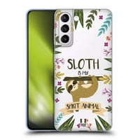 Дизайн на главен случай Spirit Animal Illustrations Sloth Soft Gel Case Case, съвместим с Samsung Galaxy S21+ 5G
