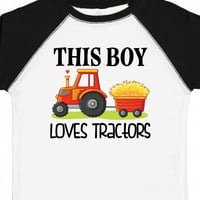 Мастически земеделие сладко момче обича тракторите подарък малко дете момиче тениска