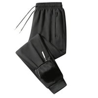 Дрехи пролет, Кашмир Плюш удебелени прави панталони вятър доказателство топли панталони клирънс голф панталони мъже Черно 10