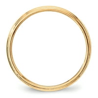 Първично злато карат жълто злато леко тегло milgrain половин кръг сватбена лента размер 12,5