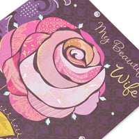 Американска Поздравителна картичка за рожден ден на роза за жена с фолио