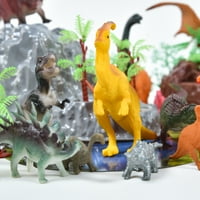 Ма действие динозаври с Т-Рекс, Трицератопс, Велосираптор, Стегозавър, вулкани, растения и др