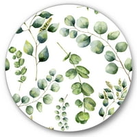 Дизайнарт' зелено евкалиптово растение ' традиционен кръг метал Арт-диск от 23