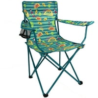 Озарк Трейл лагер стол, Тако дизайн, зелено със синьо, възрастен