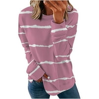 Kiplyki на едро модерни жени с дълги ръкави ризи печат кръг от суичър на врата пуловер свободни туники върхове