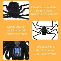 50 Гласови гигантски декорации на паяк със звук и лек, разтеглив паяк за декор