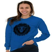 Лъв джунгла символичен дух животно с дълъг ръкав тениска мъже жени брискови марки 3x