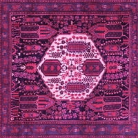 Ahgly Company Indoor Rectangle Medallion Pink Traditional Area Rugs, 7 '10'