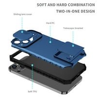 DTeck с капак за защита на слайд лещи за Samsung Galaxy S Ultra 5G 6., Шок -устойчив копринен силиконов калъф със сгъваем ъглов грапав калъф, синьо