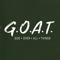 Wild Bobby, Goat God Over All Things Inspirational Christian Men Premium Tri Blend Tee, Forest Green, X-Clarge