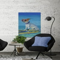 Готин сърф кучешка картина за боядисване на опаковани платно