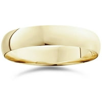 Помпей купол Висока полирана сватбена обикновена лента 10k жълто злато пръстен
